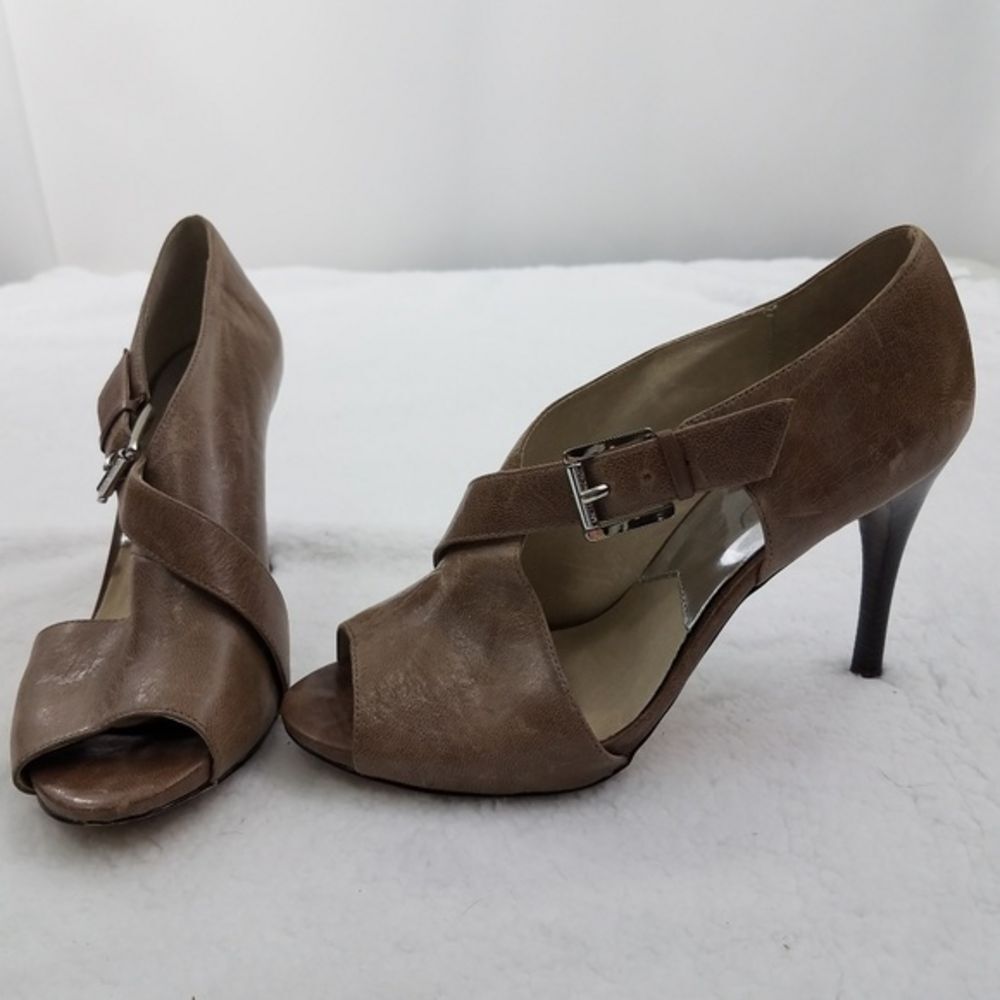 Michael‎ Kors Heels 9 Leather Brown Stiletto Pump P